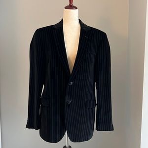 Men’s Theory Black Velvet Blazer with pinstripes - Size 42 R - Made in Canada